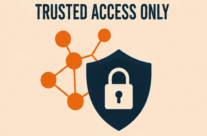 Shield and lock icon representing restricted trusted access to Claude AI protein design