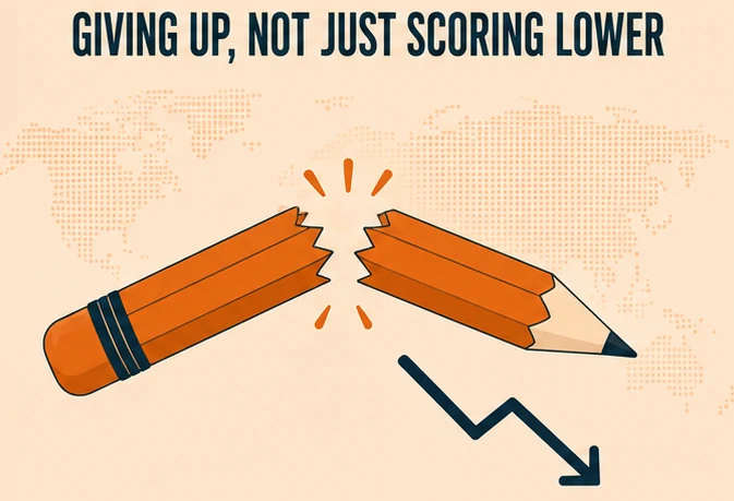 Illustration representing students giving up more often after AI homework help is removed