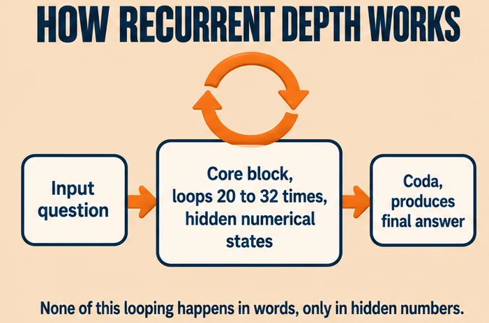 recurrent depth flowchart showing prelude core and coda stages